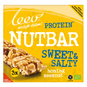 Leev Protein Nut Bar Honing Zeezout Biologisch