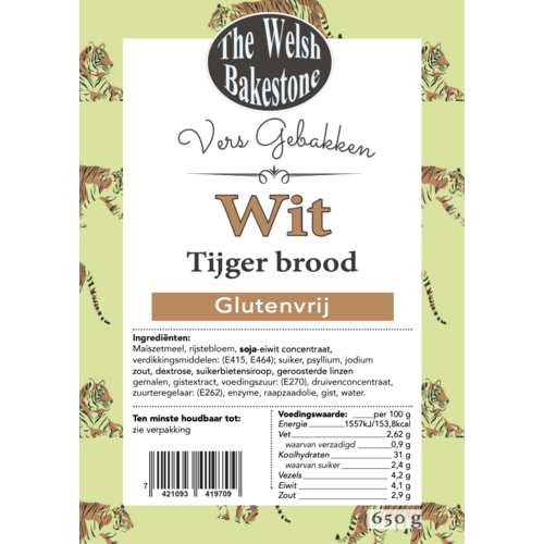 The Welsh Bakestone Wit Tijgerbrood 650 gram
