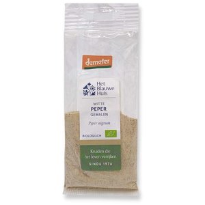 Het Blauwe Huis Witte Peper Gemalen Biologisch 20 gram - Glutenvrij Het Blauwe Huis Witte Peper Gemalen Biologisch 20 gram - Glutenvrij