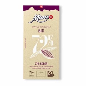 Munz Chocoladereep Puur 72% Cacao Biologisch 100g