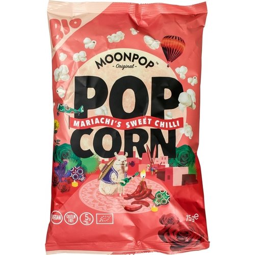 Moonpop Popcorn Sweet Chili Biologisch 75 gram