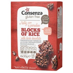 Consenza Chocolade Rijstblokken Puur - Glutenvrij