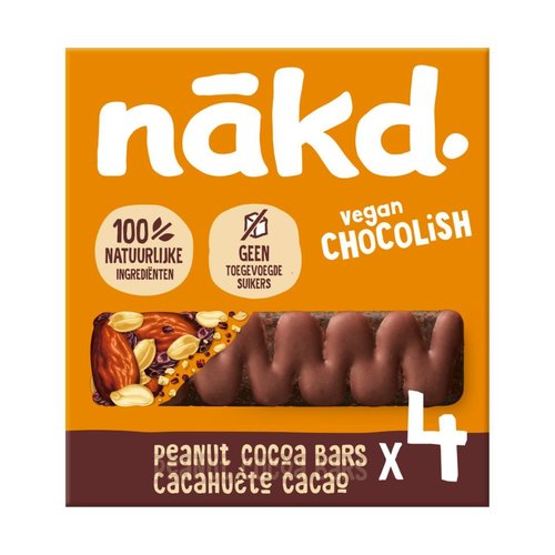 Nakd Peanut Chocolish Fruit- en Notenrepen 4-pack