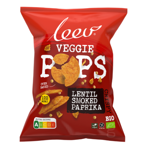 Leev Veggie Pops Lentil Smoked Paprika Biologisch 30 gram THT 18-08-2024