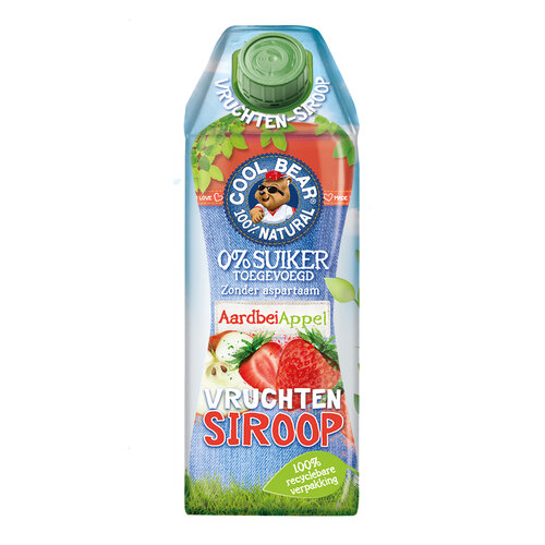 Cool Bear Vruchtensiroop Aardbei Appel 750ml