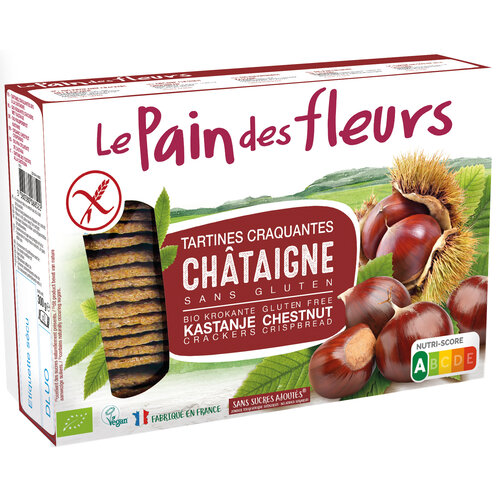 Le Pain des Fleurs Krokante Crackers Kastanje Grootverpakking Biologisch