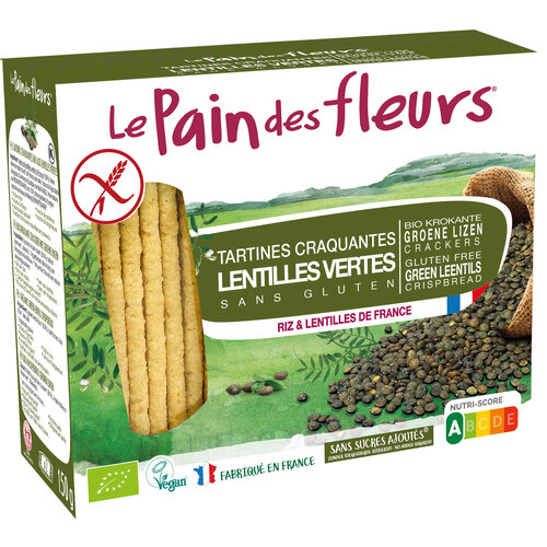 Le Pain des Fleurs Krokante Crackers Groene Linzen  Biologisch