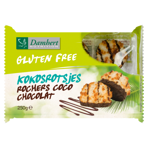 Damhert Chocolade Kokosrotsjes 6 Stuks - Glutenvrij Damhert Chocolade Kokosrotsjes 6 Stuks - Glutenvrij