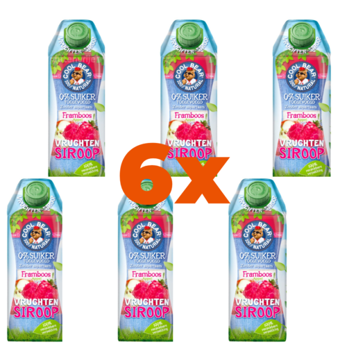 Cool Bear Vruchtensiroop Framboos Appel 750ml 6 stuks - Glutenvrij