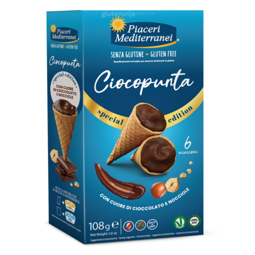 Piaceri Mediterranei Hoorntjes met Chocolade en Hazelnoot - Glutenvrij Piaceri Mediterranei Hoorntjes met Chocolade en Hazelnoot - Glutenvrij