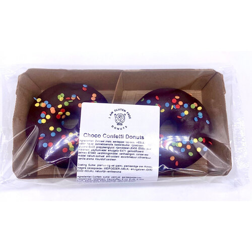 I am Gluten Free Chocolade Donuts met Confetti 2 stuks - Glutenvrij