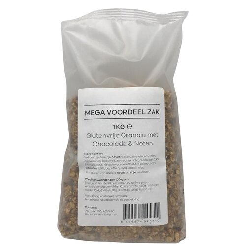 Het Glutenvrije Huismerk Granola met Chocolade & Noten Voordeelzak - Glutenvrij