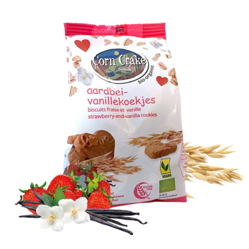 Corn Crake Aardbei-Vanillekoekjes 150 gram Biologisch - Glutenvrij
