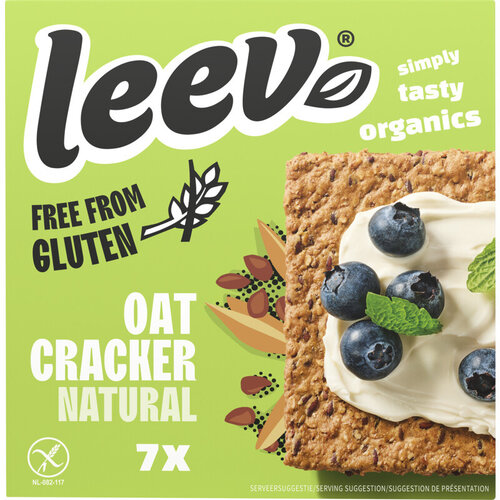 Leev Oat Crackers Naturel - Glutenvrij Leev Oat Crackers Naturel - Glutenvrij
