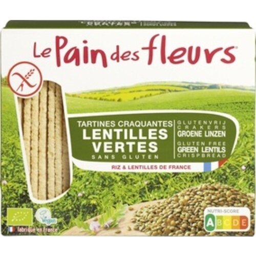 Le Pain des Fleurs Krokante Crackers Groene Linzen  Biologisch - Glutenvrij Le Pain des Fleurs Krokante Crackers Groene Linzen  Biologisch - Glutenvrij
