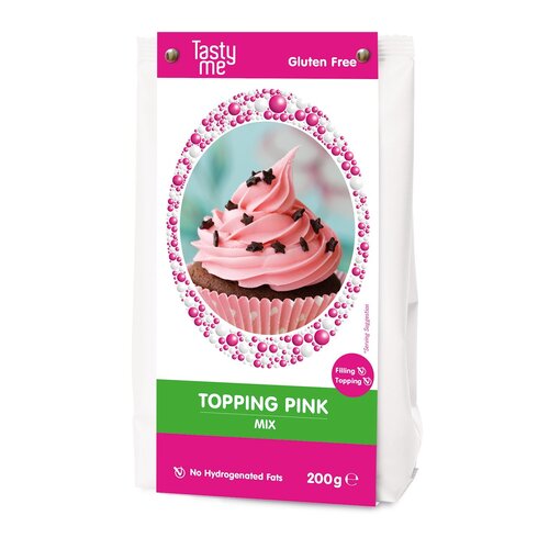 Tasty Me Topping Crème Licht Roze Mix 200g - Glutenvrij Tasty Me Topping Crème Licht Roze Mix 200g - Glutenvrij
