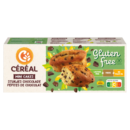 Cereal Mini Cakejes met Stukjes Chocolade 6 Stuks - Glutenvrij
