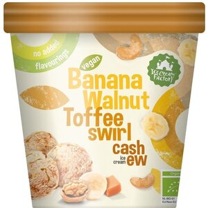 Ice Cream Factory Banana Walnut Toffee Swirl Cashew IJs Biologisch - Glutenvrij