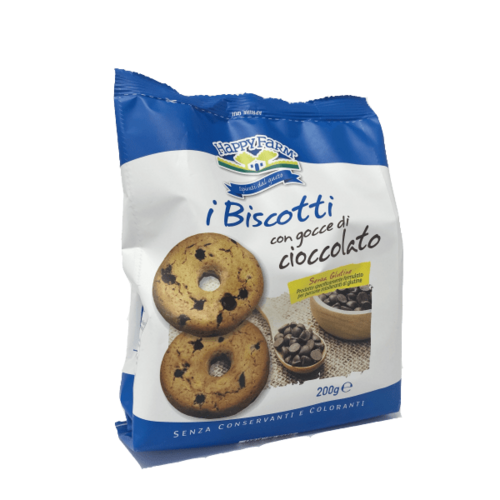 Happy Farm Biscotti Con Gocce Di Cioccolato THT 28-10-2025 - Glutenvrij