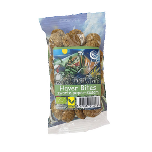 Corn Crake Haver Bites Zwarte Peper & Sesamzaad Biologisch  THT 28-10-2025 - Glutenvrij Corn Crake Haver Bites Zwarte Peper & Sesamzaad Biologisch  THT 28-10-2025 - Glutenvrij