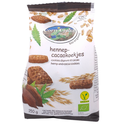 Corn Crake Hennep-Cacaokoekjes Biologisch THT 24-10-2025 - Glutenvrij
