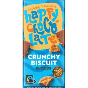 Happy Chocolate Melkchocolade 37% crunchy biscuit - Glutenvrij