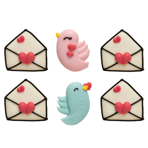 Decora Suikerdecoratie Liefdesbrief 2,5-3cm 6st. - Glutenvrij