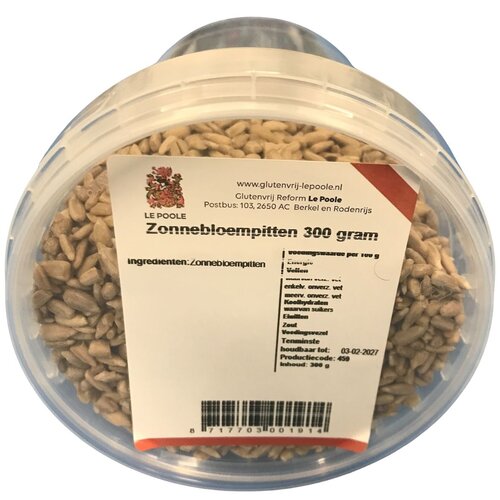 Zonnebloempitten 300 gram - glutenvrij Zonnebloempitten 300 gram - glutenvrij