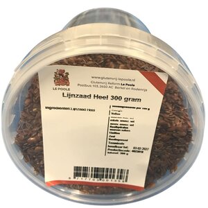 Le Poole Lijnzaad Heel 300 gram - Glutenvrij
