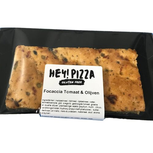 Hey! Pizza Focaccia Tomaat & Olijven - Glutenvrij