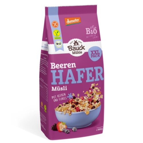 Bauckhof Havermuesli met Bessen XL 900g - Glutenvrij