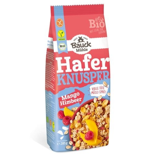 Bauckhof Crunchy Havermuesli Mango en Framboos - Glutenvrij