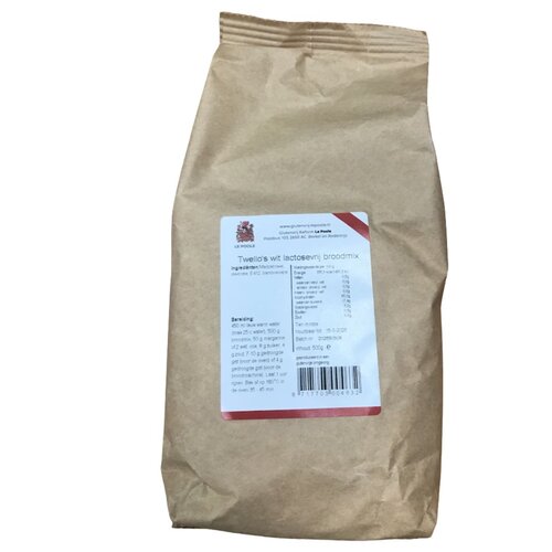 Twello's Wit Broodmix Lactosevrij 500 gram - Glutenvrij (THT 15-5-2026)