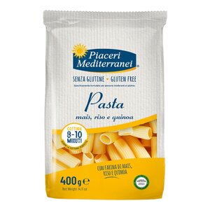 Piaceri Mediterranei Rigatoni Mais Rijst en Quinoa 400g - Glutenvrij Piaceri Mediterranei Rigatoni Mais Rijst en Quinoa 400g - Glutenvrij