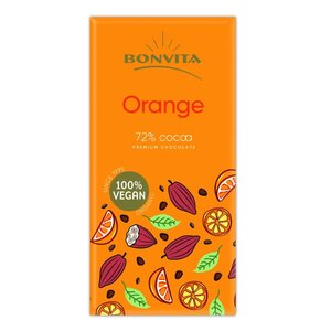 Bonvita 72% Pure Chocolade met Sinaasappel Biologisch - Glutenvrij