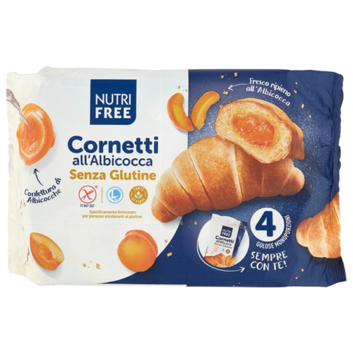 Nutrifree Cornetti Abrikoos (Croissant) 4 stuks THT 13-05-2026 - Glutenvrij