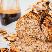 Glutenvrij bananenbrood met walnootmeel