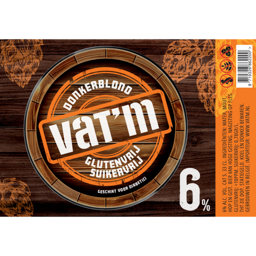 Vat'm Donkerblond 6% - Glutenvrij Vat'm Donkerblond 6% - Glutenvrij