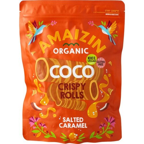 Amaizin Coco Crispy Rolls Salted Caramel - Glutenvrij Amaizin Coco Crispy Rolls Salted Caramel - Glutenvrij
