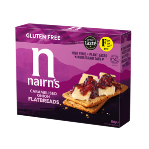 Nairn's Flatbreads Caramelised Onion THT 21-08-2026 - Glutenvrij Nairn's Flatbreads Caramelised Onion THT 21-08-2026 - Glutenvrij