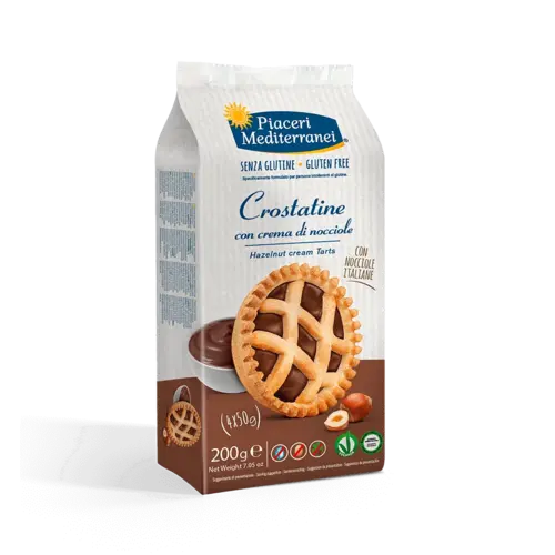 Piaceri Mediterranei Hazelnoot Taartje 4 stuks THT 14-08-2026 - Glutenvrij Piaceri Mediterranei Hazelnoot Taartje 4 stuks THT 14-08-2026 - Glutenvrij