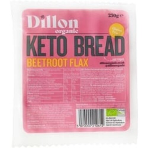 Dillon Organic Keto Bread Beetroot Flax THT 12-06-2026 - Glutenvrij Dillon Organic Keto Bread Beetroot Flax THT 12-06-2026 - Glutenvrij