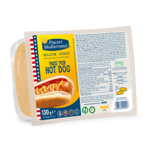 Piaceri Mediterranei Hotdog broodje 2 stuks THT 16-08-2026 - Glutenvrij Piaceri Mediterranei Hotdog broodje 2 stuks THT 16-08-2026 - Glutenvrij