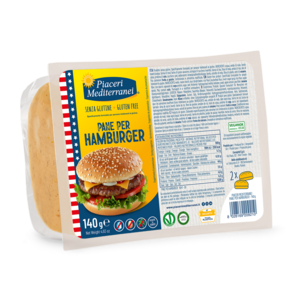 Piaceri Mediterranei Hamburgerbroodjes 2 stuks THT 10-08-2026 - Glutenvrij Piaceri Mediterranei Hamburgerbroodjes 2 stuks THT 10-08-2026 - Glutenvrij