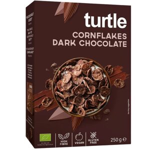 Turtle Cornflakes met Pure Chocolade Biologisch 250 gram - Glutenvrij Turtle Cornflakes met Pure Chocolade Biologisch 250 gram - Glutenvrij