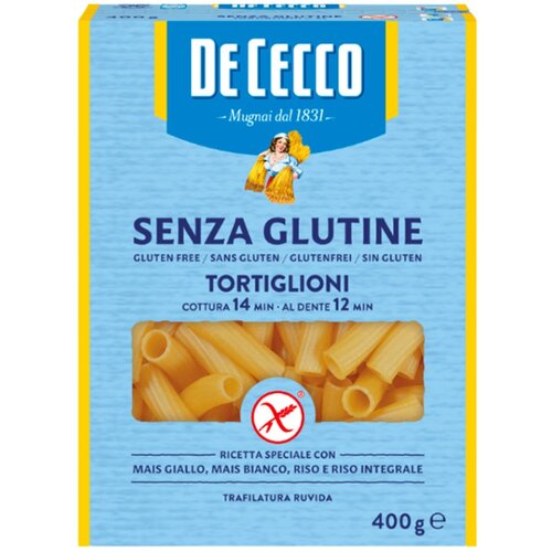 De Cecco Tortiglioni 400 gram - Glutenvrij De Cecco Tortiglioni 400 gram - Glutenvrij