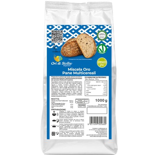 Ori di Sicilia Meergranen broodmix 1000 gram - Glutenvrij Ori di Sicilia Meergranen broodmix 1000 gram - Glutenvrij