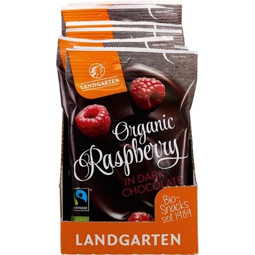 Landgarten Frambozen in Pure Chocolade 50 gram - Glutenvrij