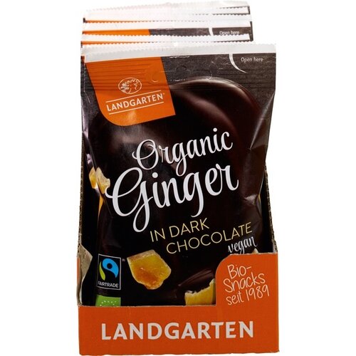 Landgarten Gember in pure chocolade 50 gram - Glutenvrij Landgarten Gember in pure chocolade 50 gram - Glutenvrij