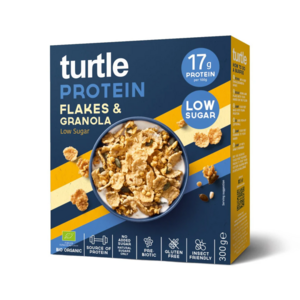 Turtle High Protein Flakes & Granola - Low sugar 300 gram - Glutenvrij Turtle High Protein Flakes & Granola - Low sugar 300 gram - Glutenvrij